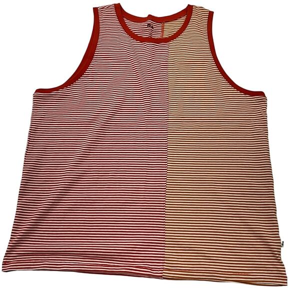 Free Assembly Men's XXXL Tank Top Off Set Strip Fall Orange & Cinnabar Colors - Picture 1 of 8